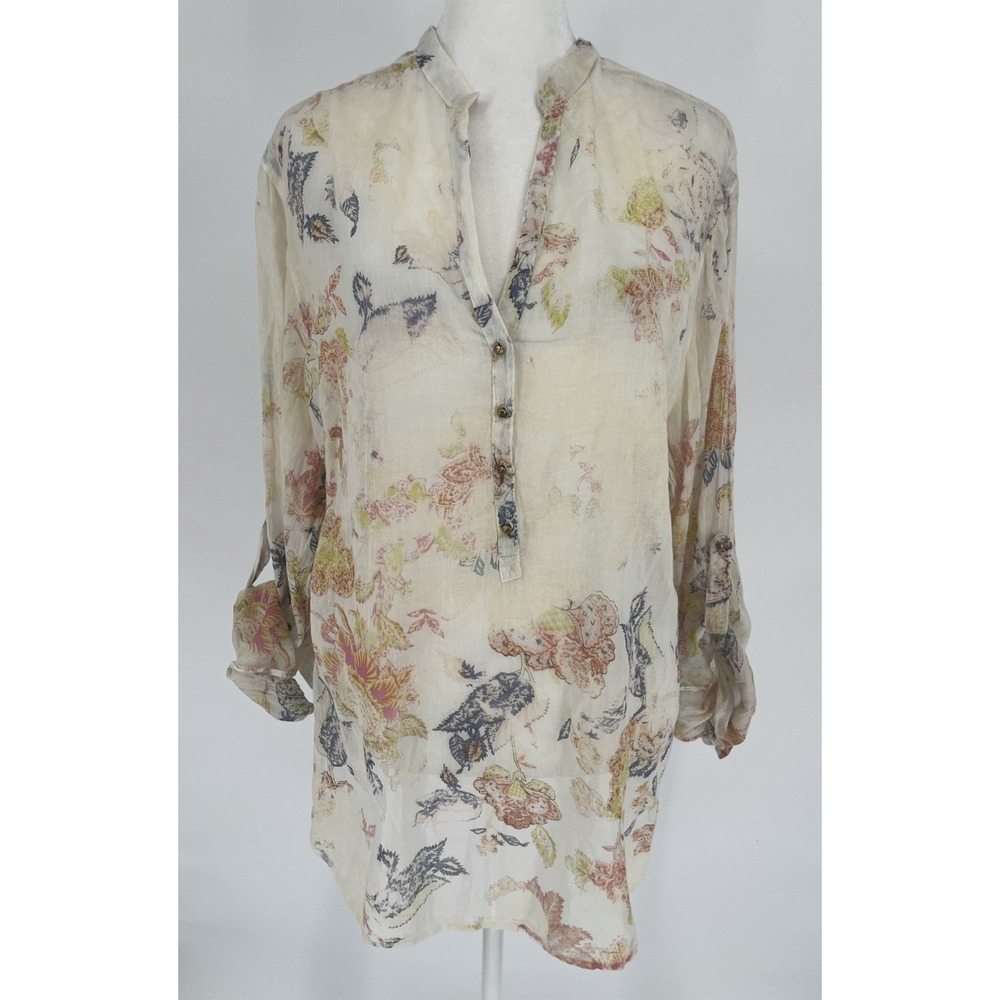 NWT Semi Sheer Tunic Top Art To Wear Romantic Boho Fairy Blouse Made in USA Sz L - Picture 2 of 9